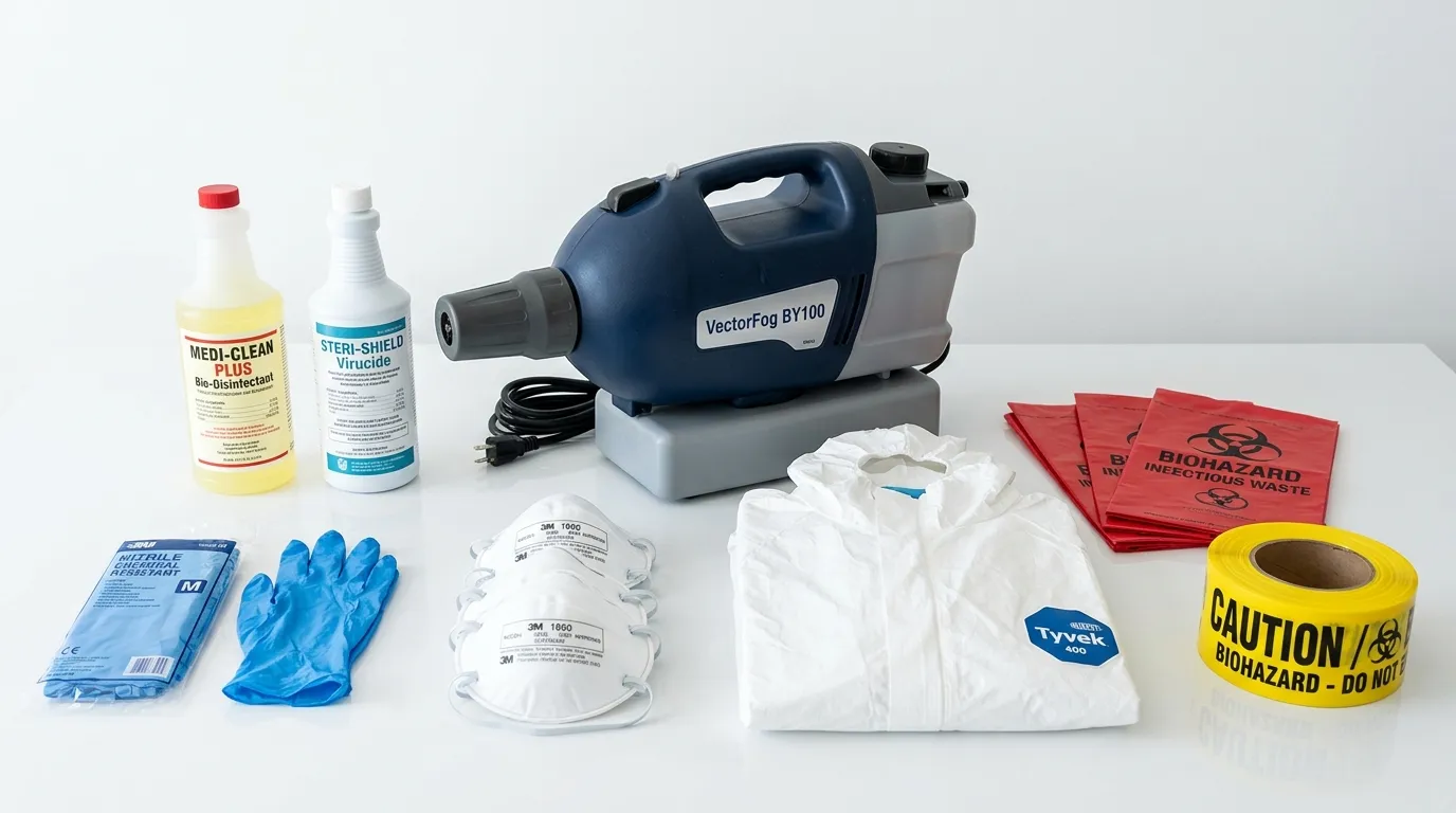 Professional biohazard remediation crew working in Tanque Verde