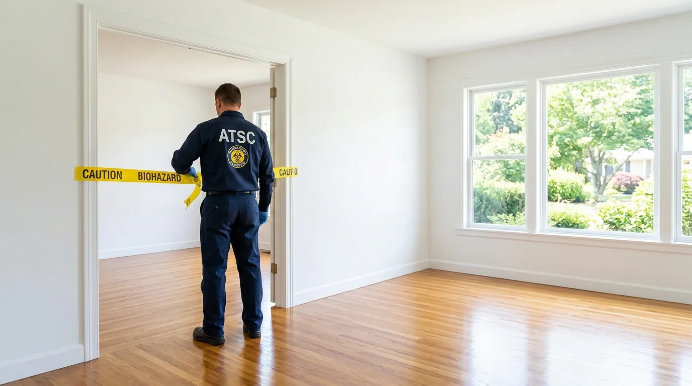 Certified biohazard cleanup crew performing Trauma Scene Cleanup in Tanque Verde